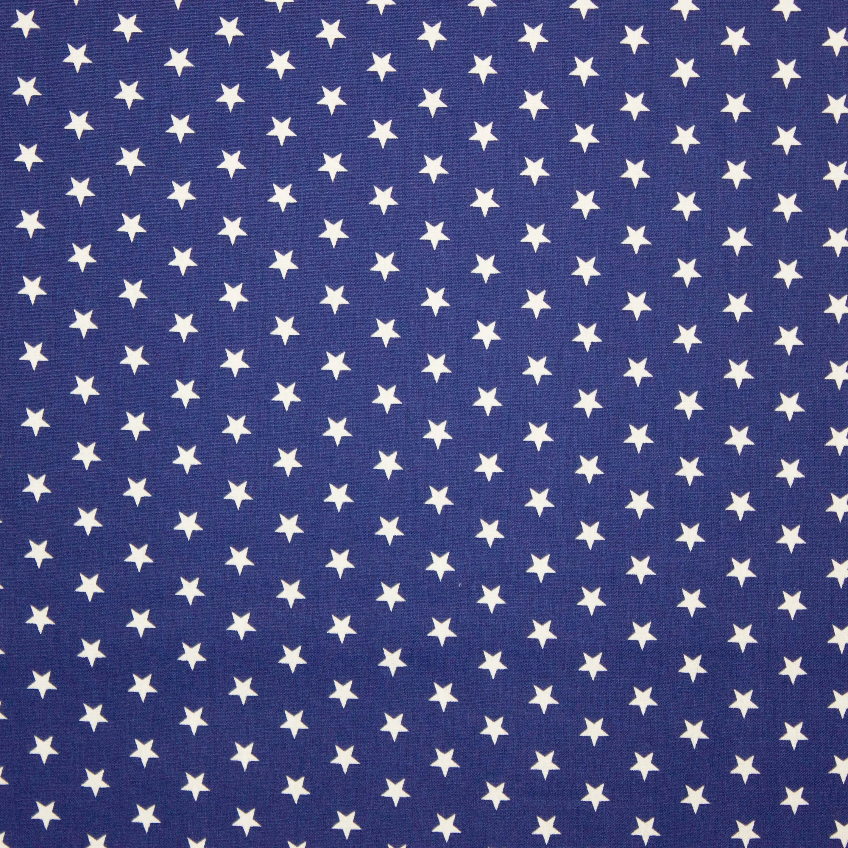 Katoen blauw met witte sterren